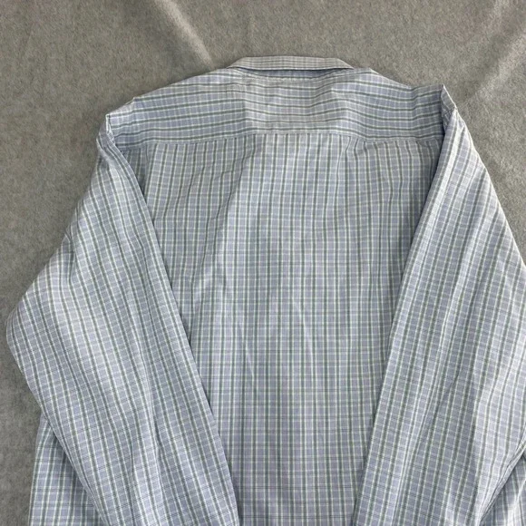 UNTUCKit Mens XL Long Sleeve Button Down Shirt Plaid Cotton Blue Green Cotton - Picture 7 of 13